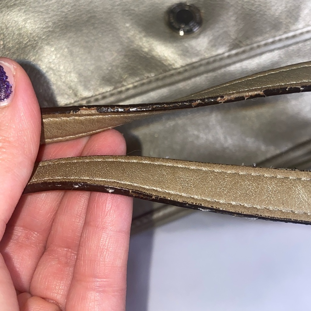 Coach Metallic Gold Leah Tote - Picture 10 of 16